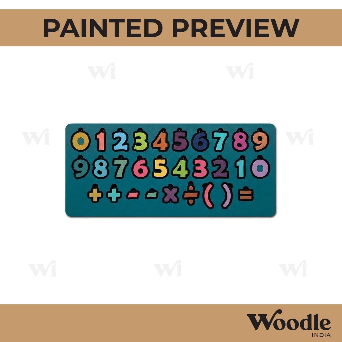 Numbers Puzzle MDF Design 1