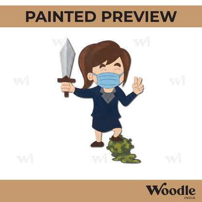 Nurse With Sword Pre Marked MDF Design 1