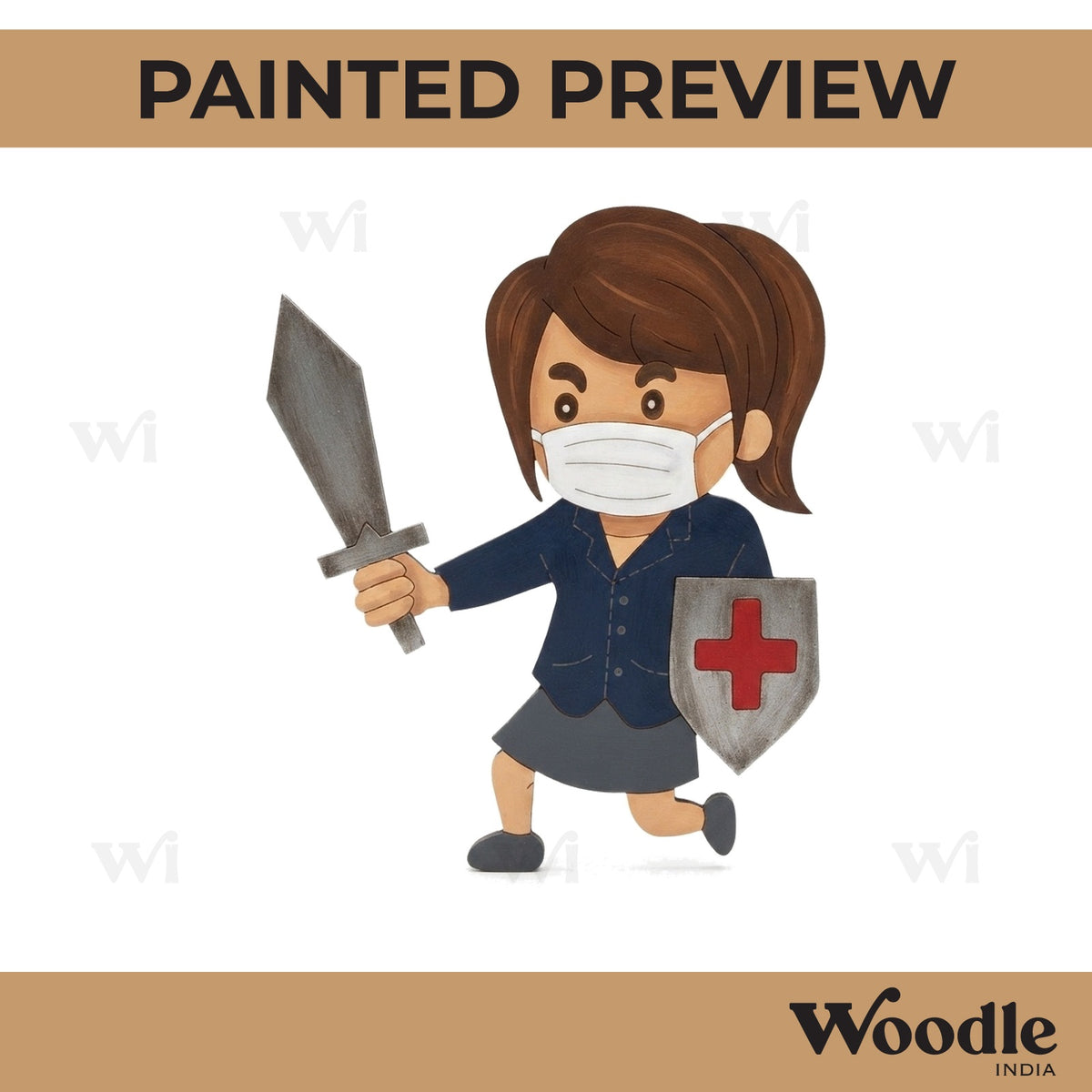 Nurse With Sword Pre Marked MDF Design 3