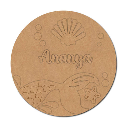 Ocean Theme Nameplate MDF Design 3