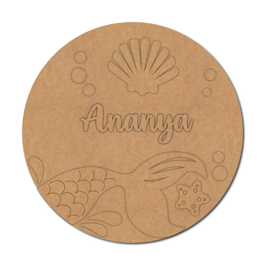 Ocean Theme Nameplate MDF Design 3