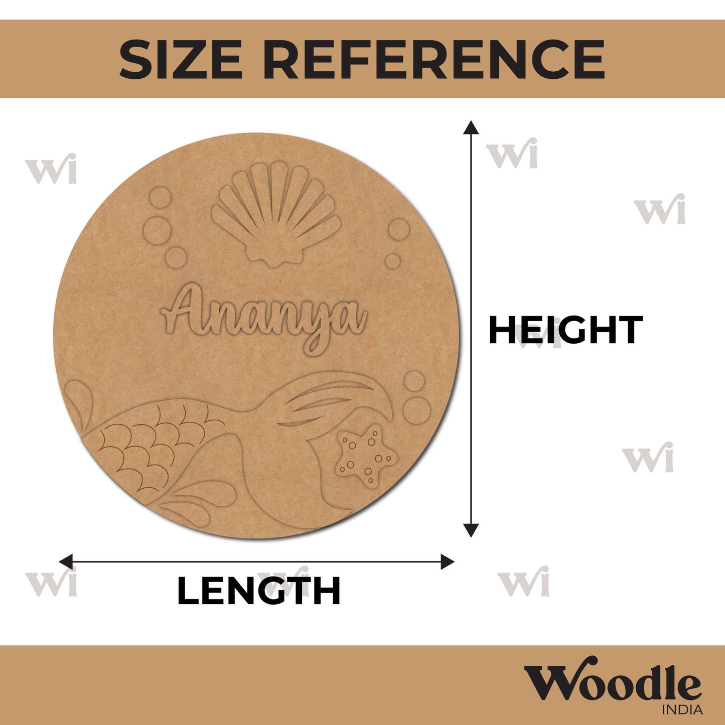 Ocean Theme Nameplate MDF Design 3