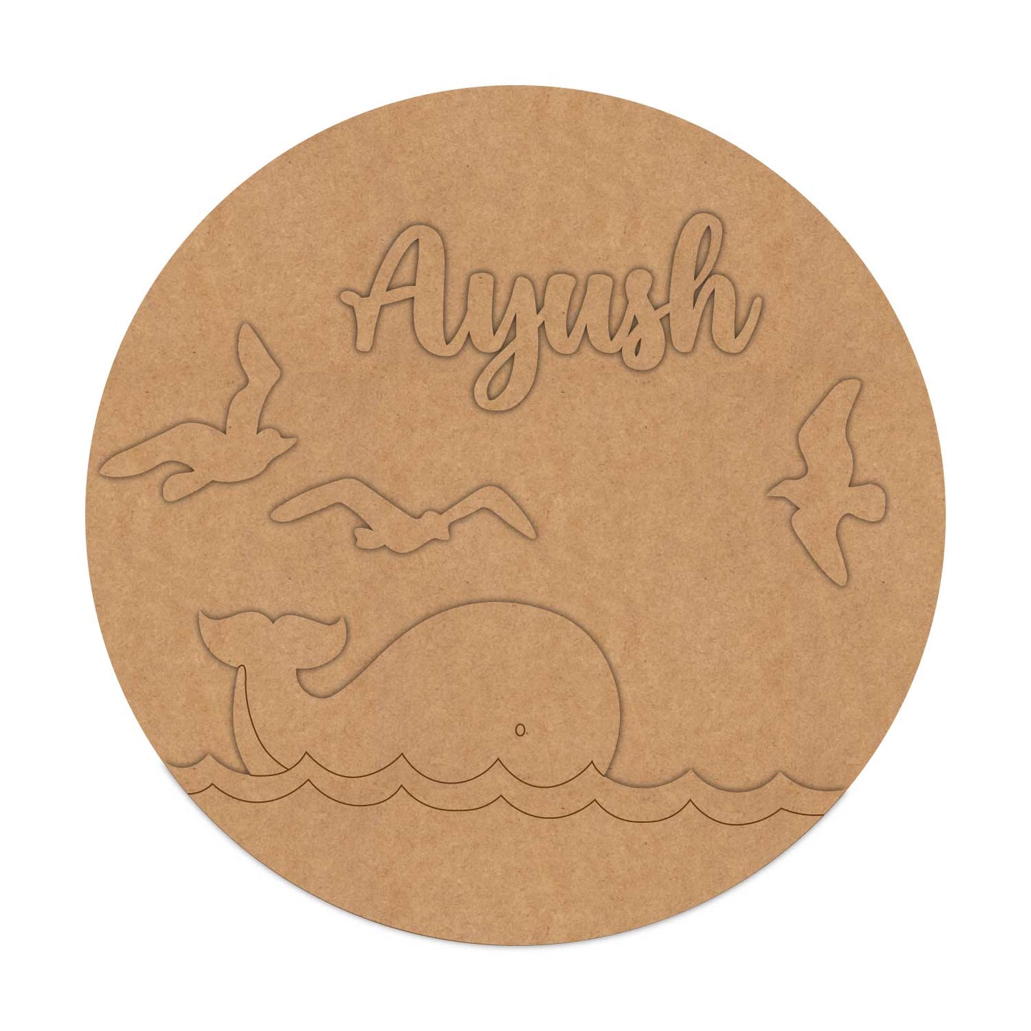 Ocean Theme Nameplate MDF Design 4