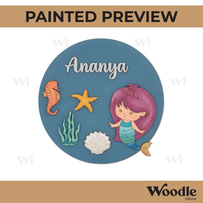Ocean Theme Nameplate MDF Design 7