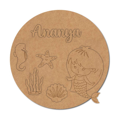Ocean Theme Nameplate MDF Design 7