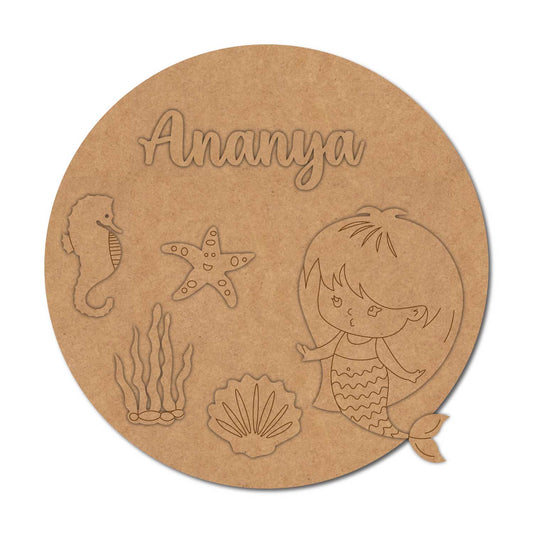 Ocean Theme Nameplate MDF Design 7