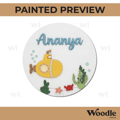 Ocean Theme Nameplate MDF Design 8
