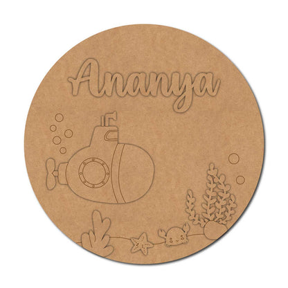 Ocean Theme Nameplate MDF Design 8