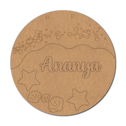 Ocean Theme Nameplate MDF Design 9