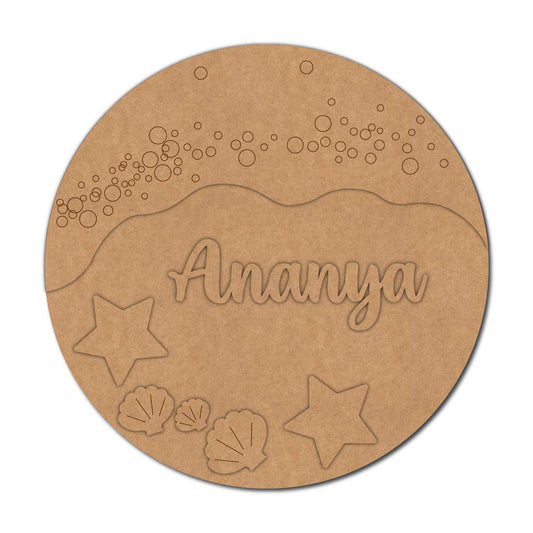 Ocean Theme Nameplate MDF Design 9