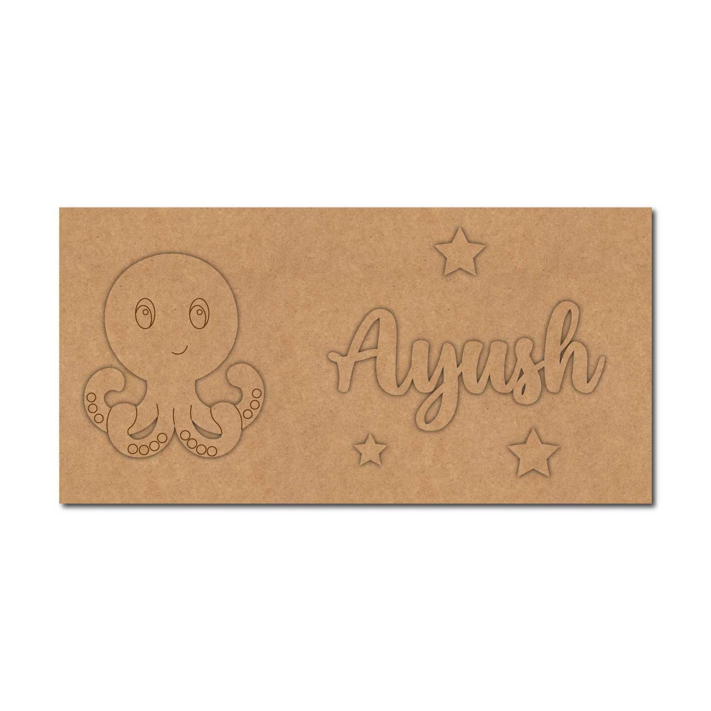 Octopus Kids Nameplate MDF Design 1