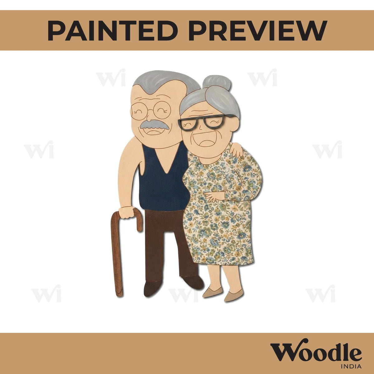 Old Couple Pre Marked MDF Design 1