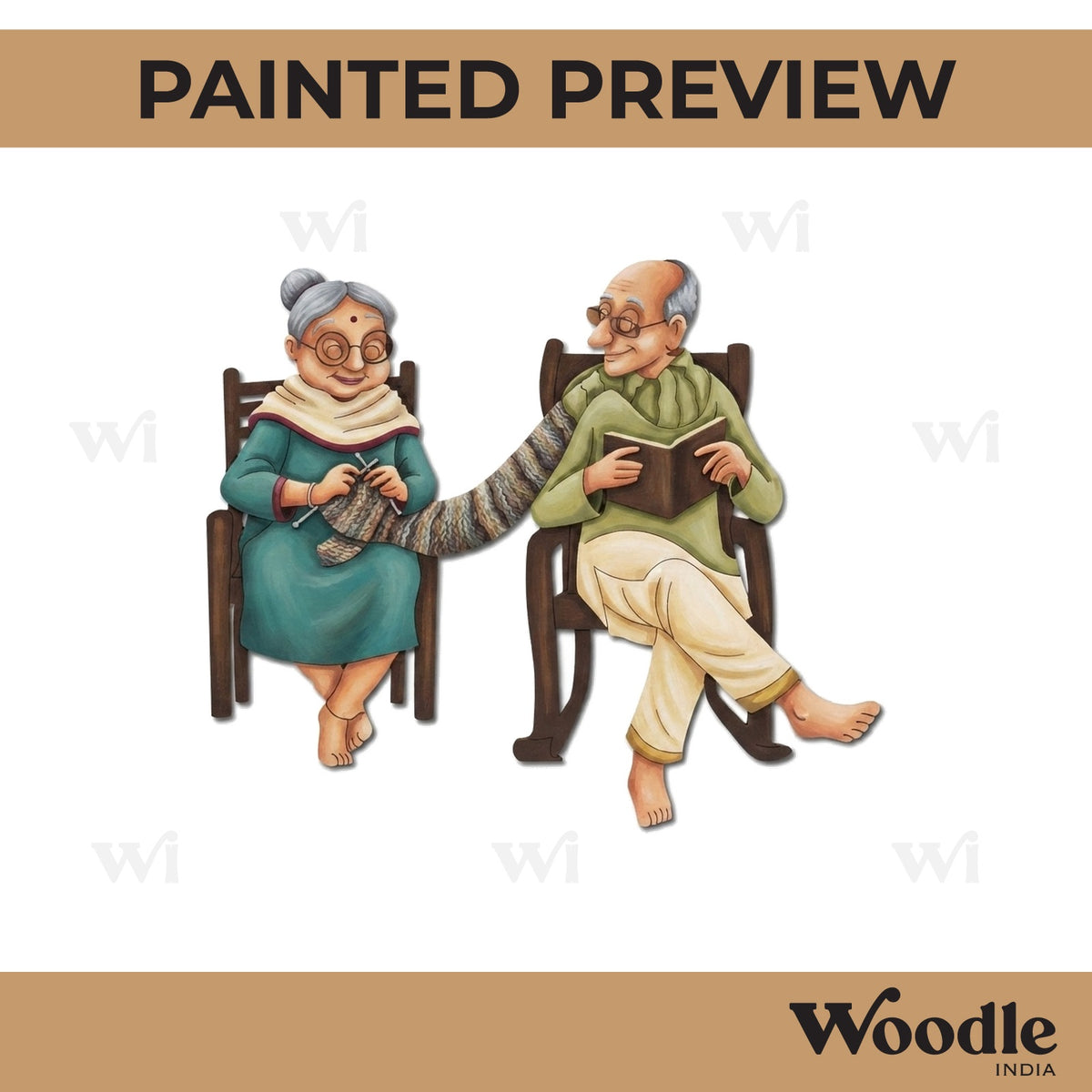 Old Couple Pre Marked MDF Design 3