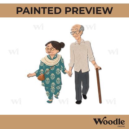 Old Couple Pre Marked MDF Design 4