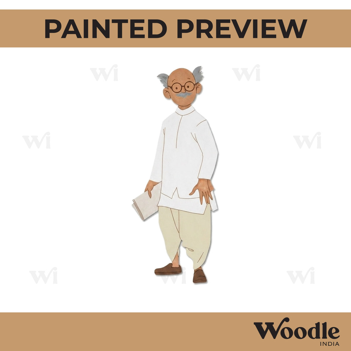 Old Man With Newspaper Pre Marked MDF Design 1