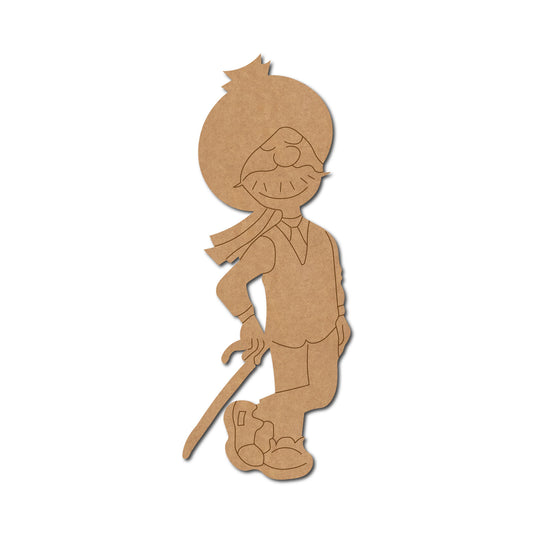Old Man With Stick Pre Marked MDF Design 1