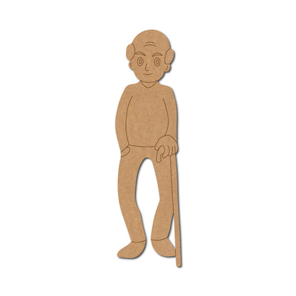 Old Man With Stick Pre Marked MDF Design 2