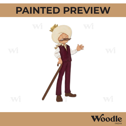 Old Man With Stick Pre Marked MDF Design 3