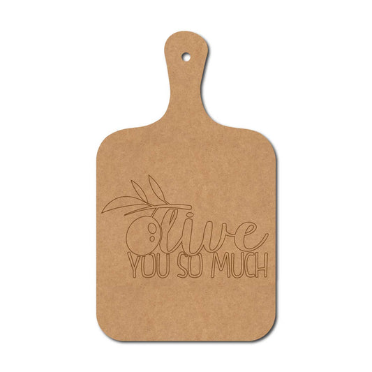 Olive You So Much Pre Marked Chopping Board MDF Design 1