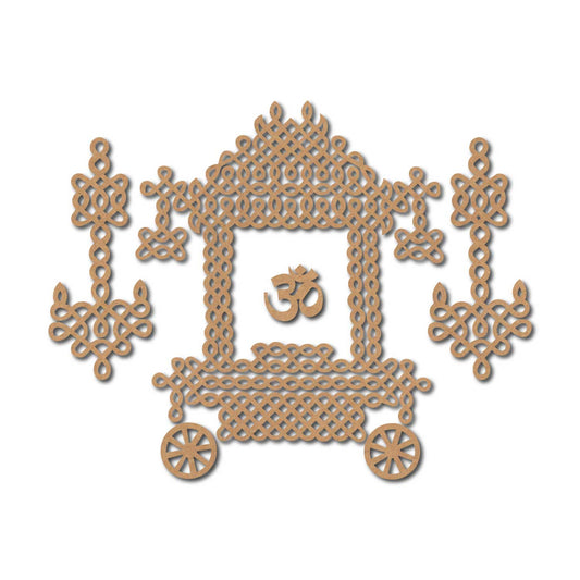 Om Kolam Muggu Pattern Cutout Set MDF Design 1