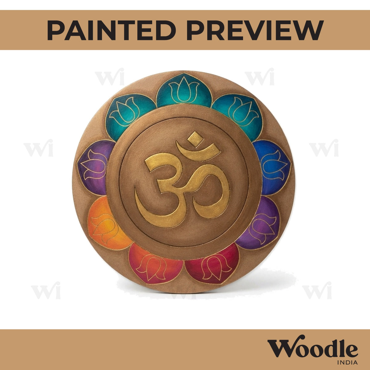 Om Lotus Pre Marked Round MDF Design 1