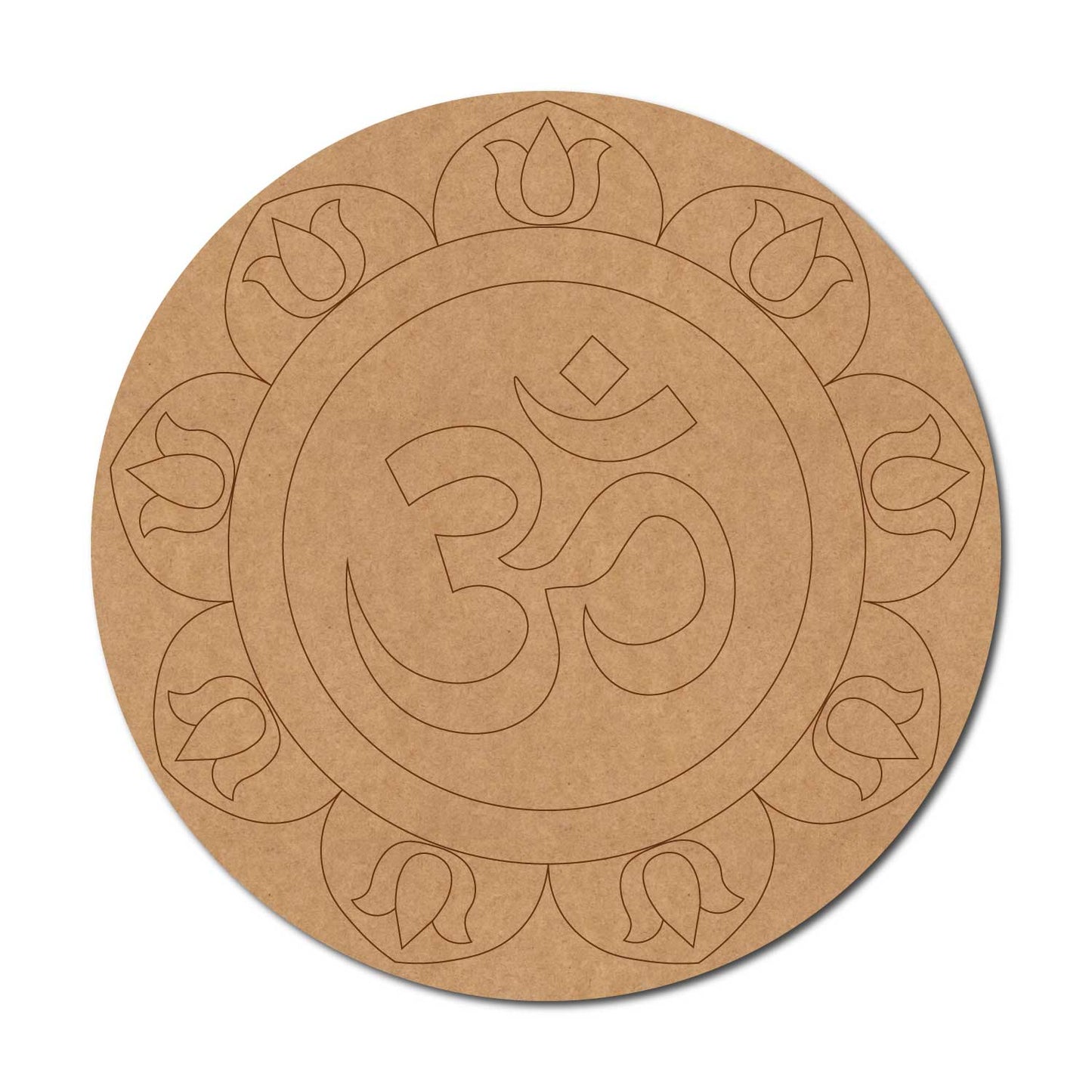Om Lotus Pre Marked Round MDF Design 1
