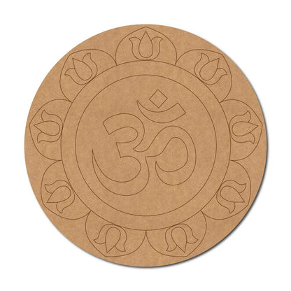 Om Lotus Pre Marked Round MDF Design 1