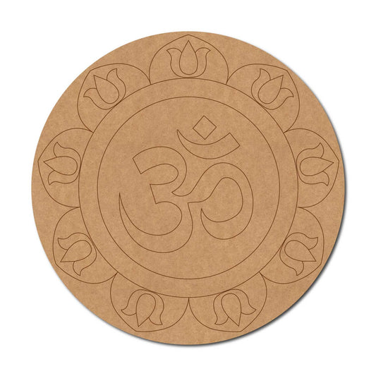 Om Lotus Pre Marked Round MDF Design 1