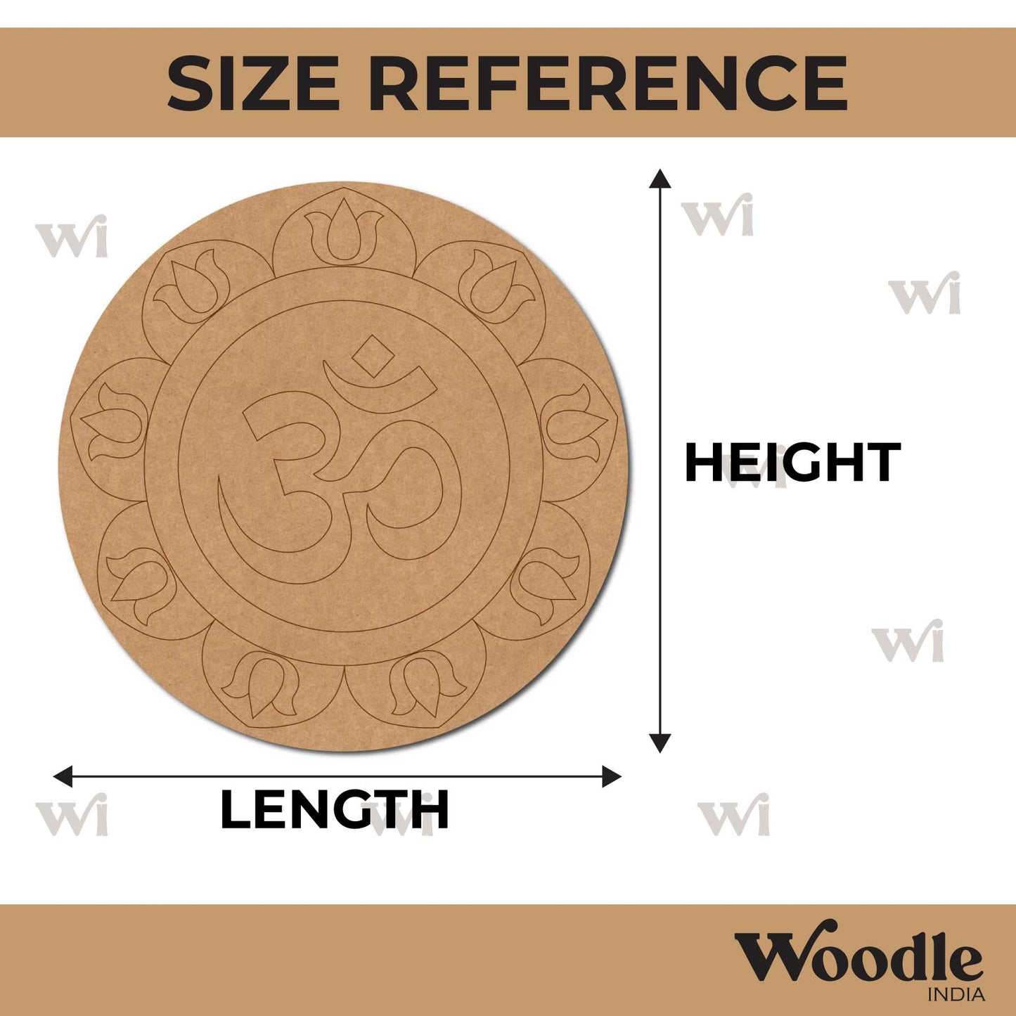 Om Lotus Pre Marked Round MDF Design 1