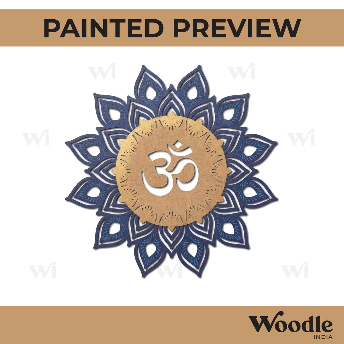 Om Mandala Base Cutout MDF Design 2