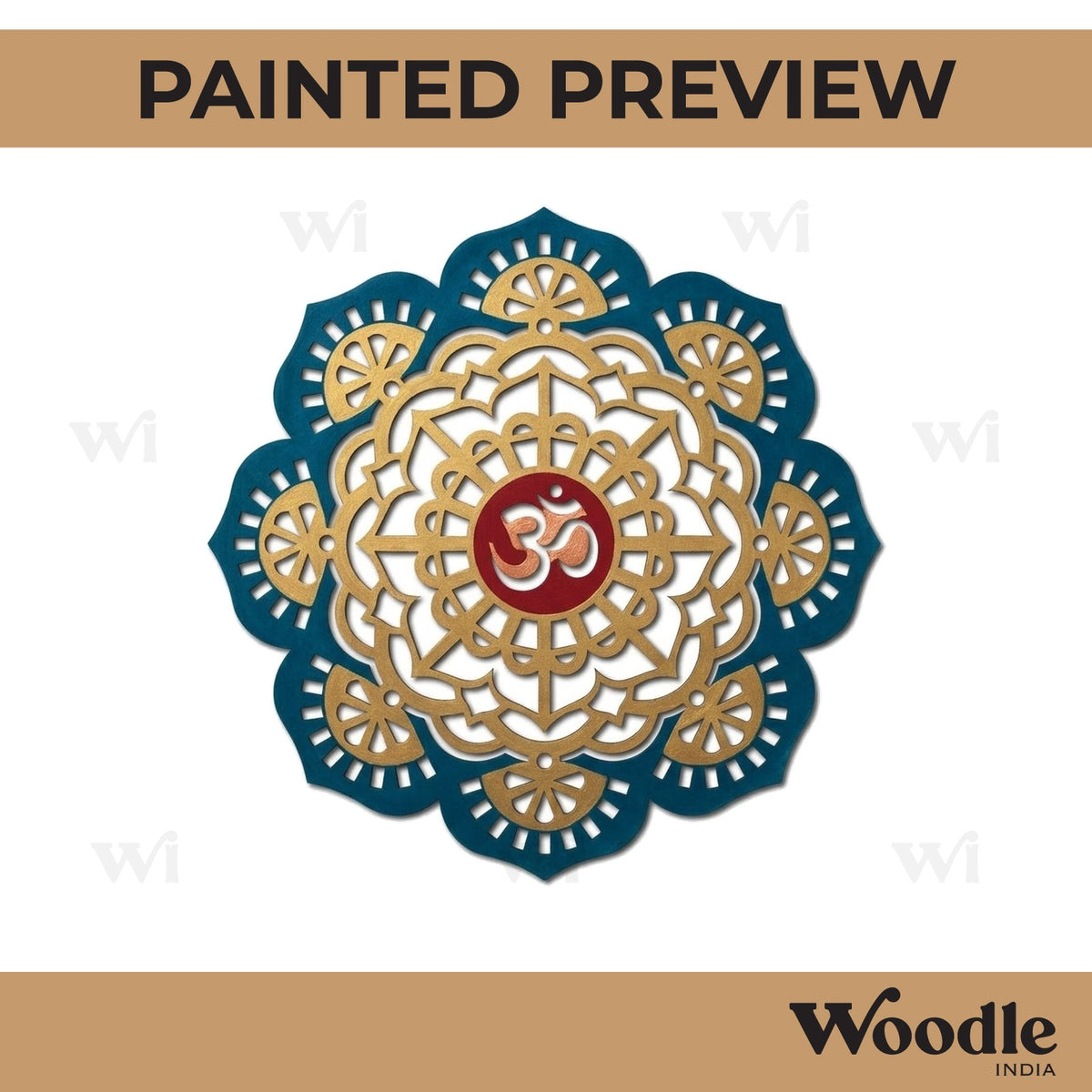 Om Mandala Base Cutout MDF Design 3