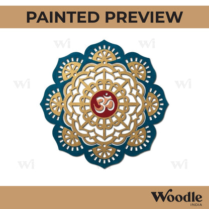Om Mandala Base Cutout MDF Design 3