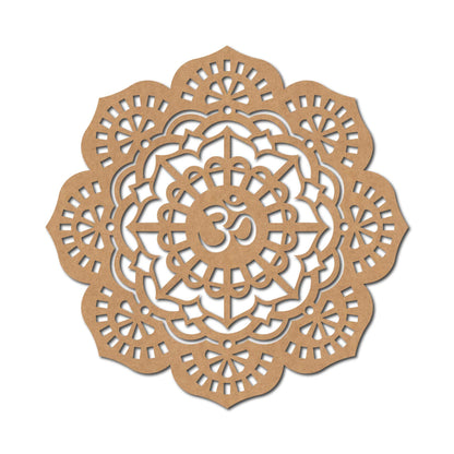 Om Mandala Base Cutout MDF Design 3