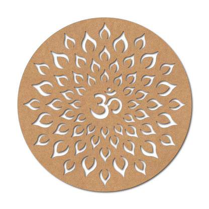 Om Mandala Base Cutout MDF Design 4