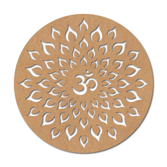 Om Mandala Base Cutout MDF Design 4