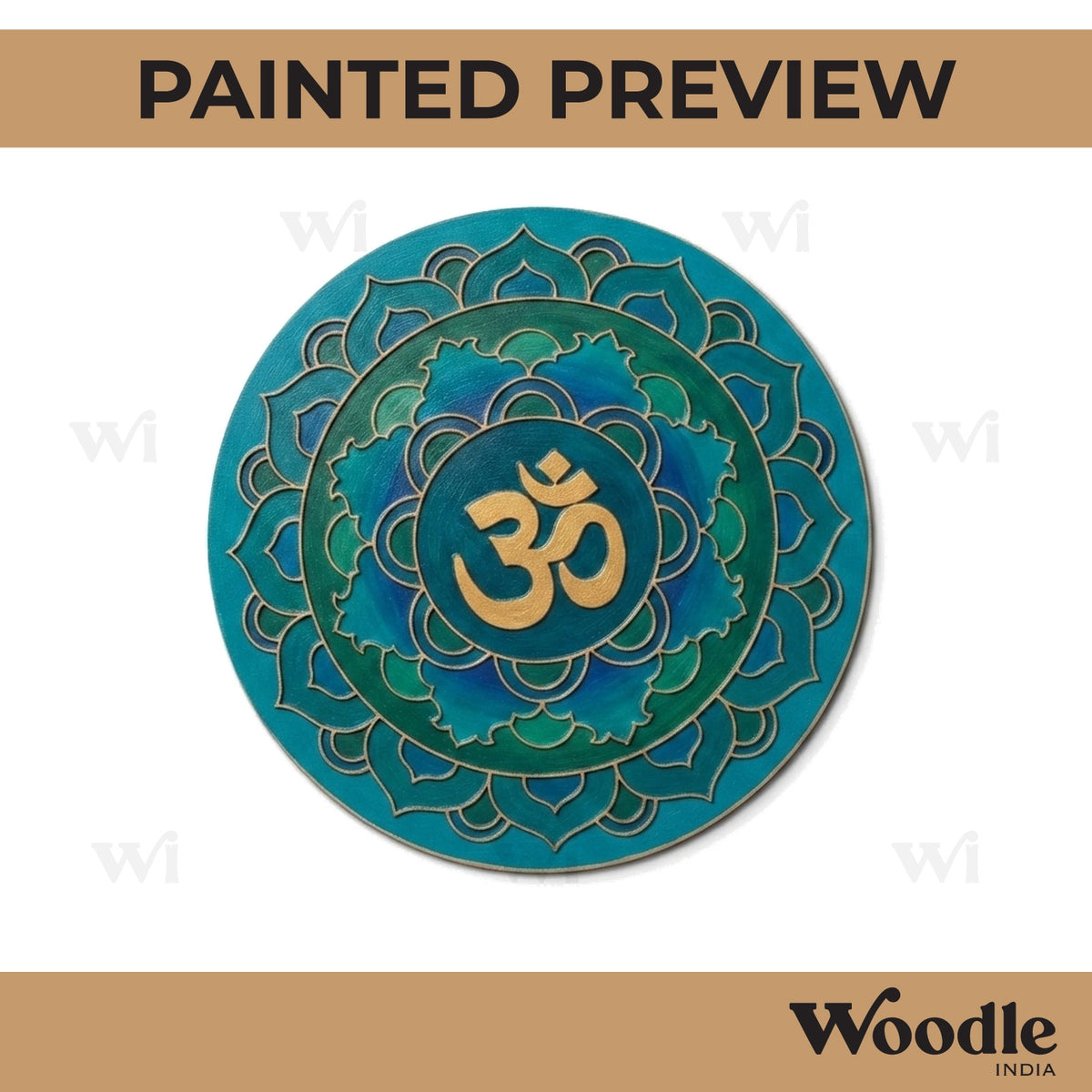 Om Mandala Pre Marked Round MDF Design 2