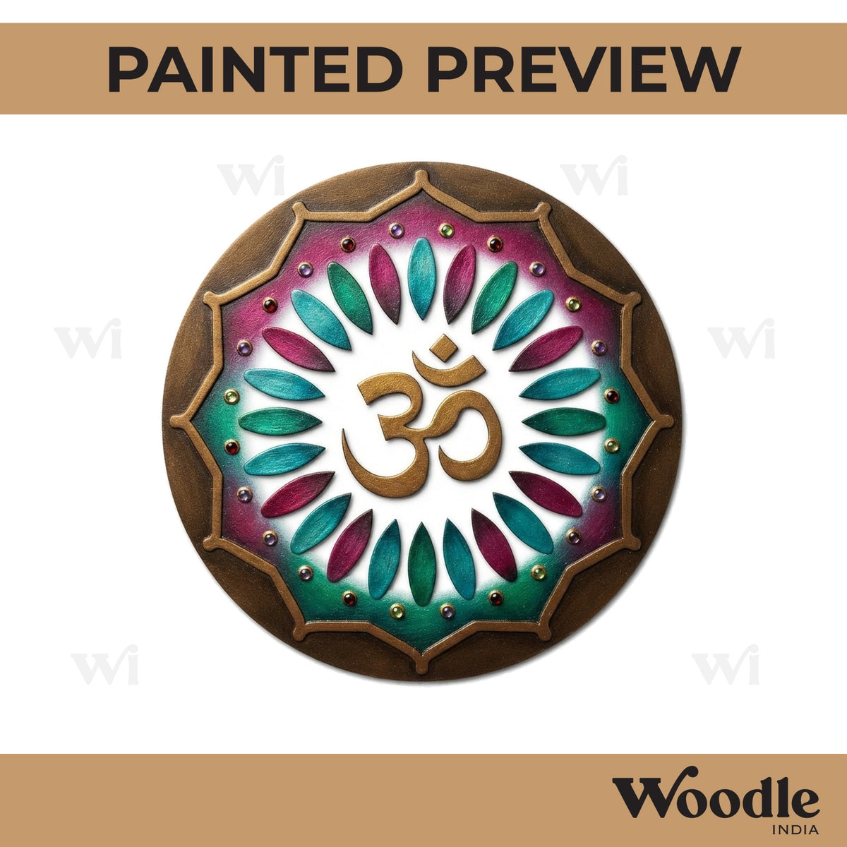 Om Mandala Pre Marked Round MDF Design 4