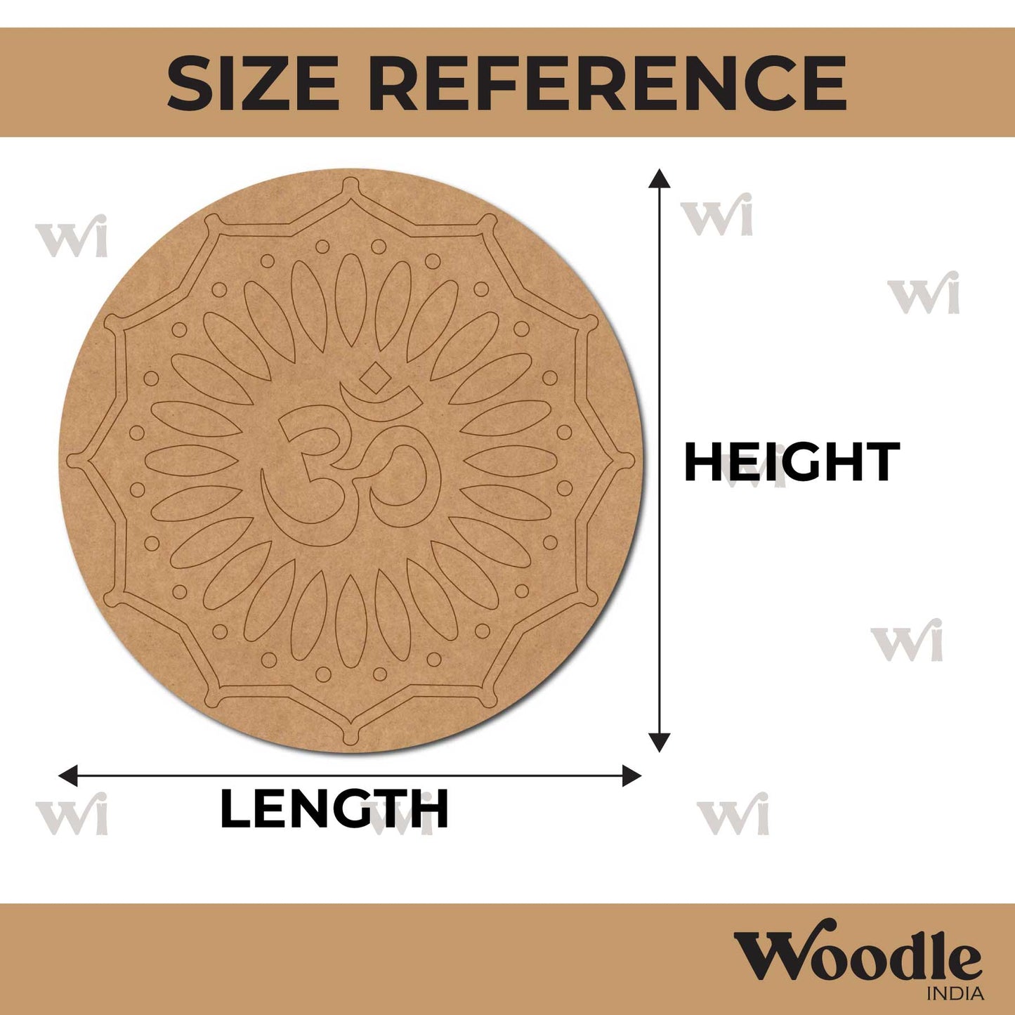 Om Mandala Pre Marked Round MDF Design 4