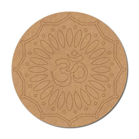Om Mandala Pre Marked Round MDF Design 4
