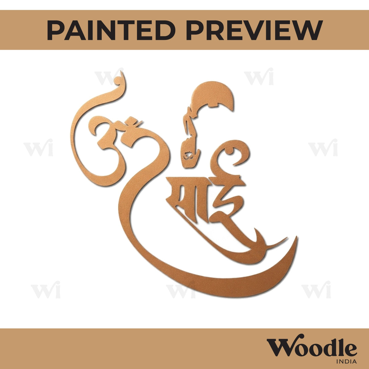 Om Sai Text Cutout MDF Design 1