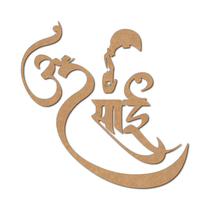 Om Sai Text Cutout MDF Design 1