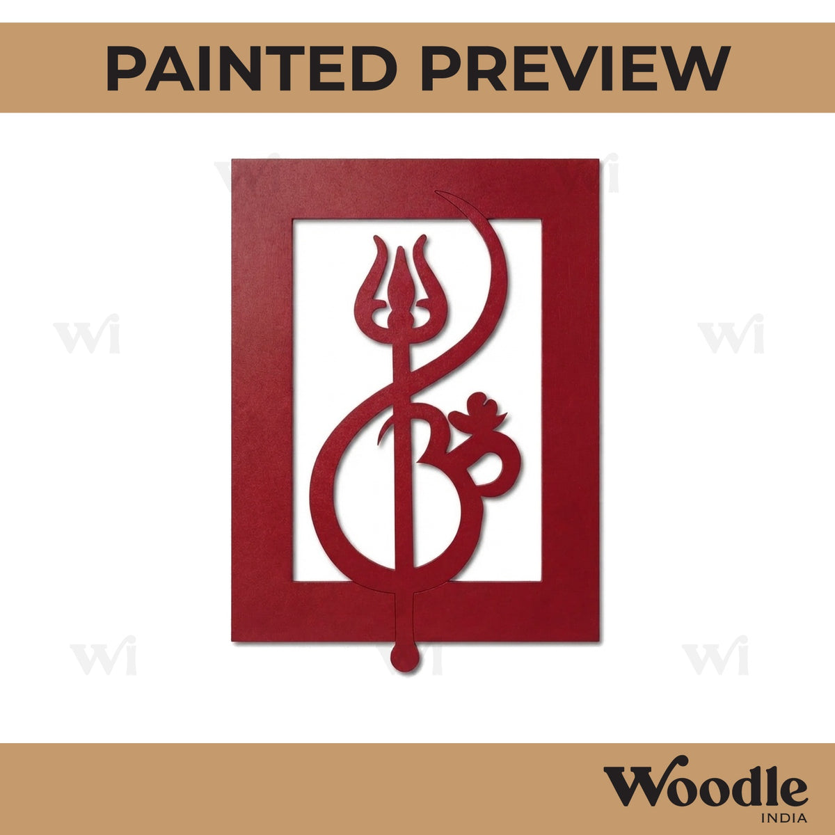 Om Trishool Pre Marked Base MDF Design 1