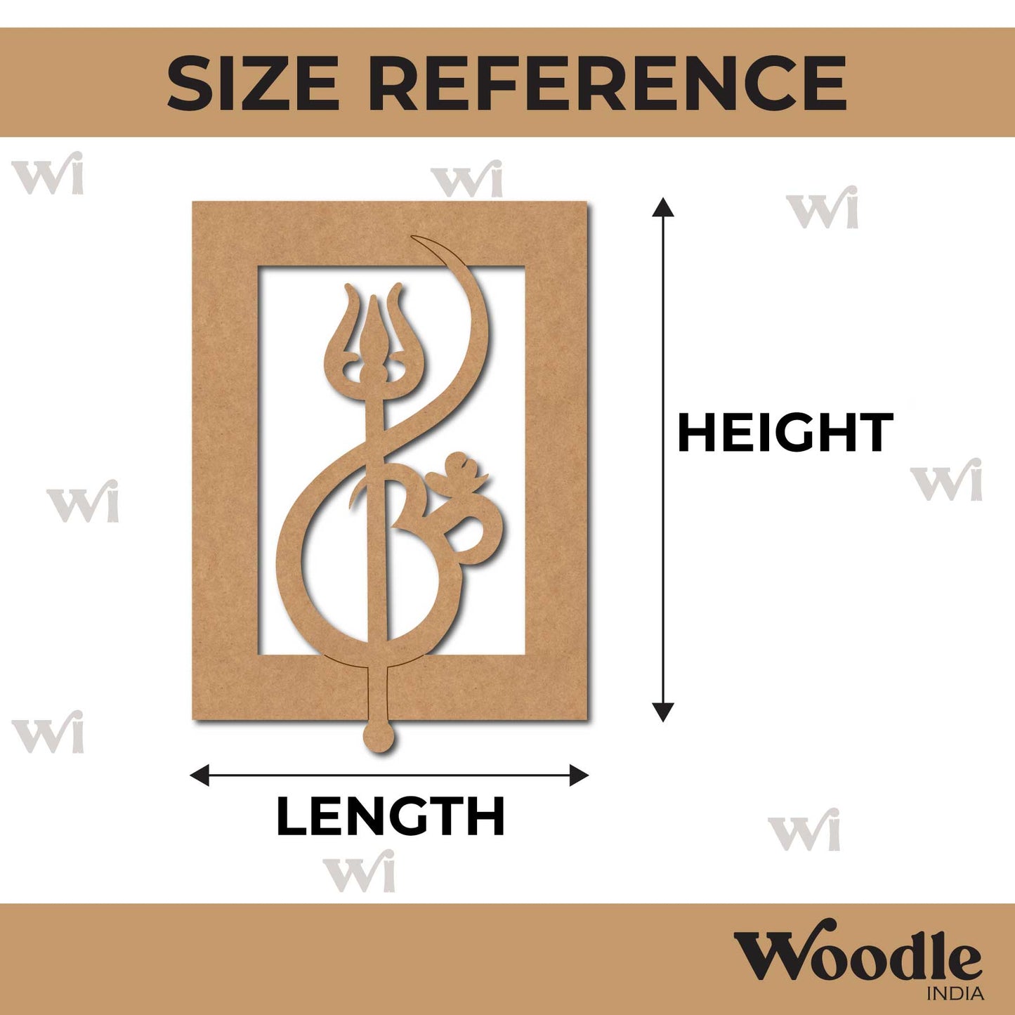 Om Trishool Pre Marked Base MDF Design 1