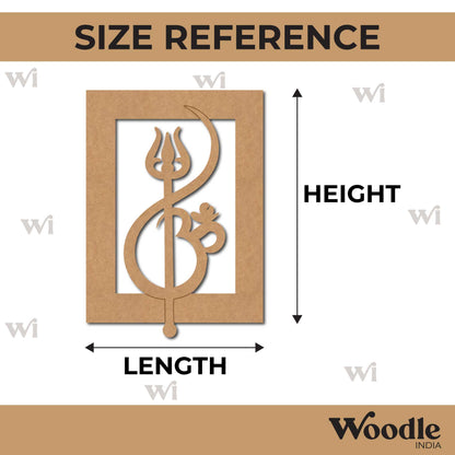 Om Trishool Pre Marked Base MDF Design 1