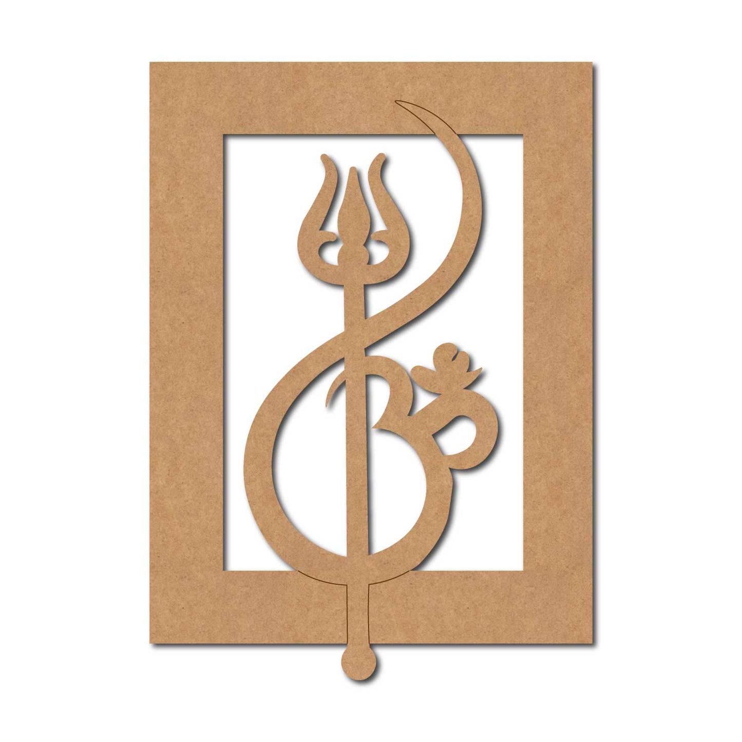 Om Trishool Pre Marked Base MDF Design 1