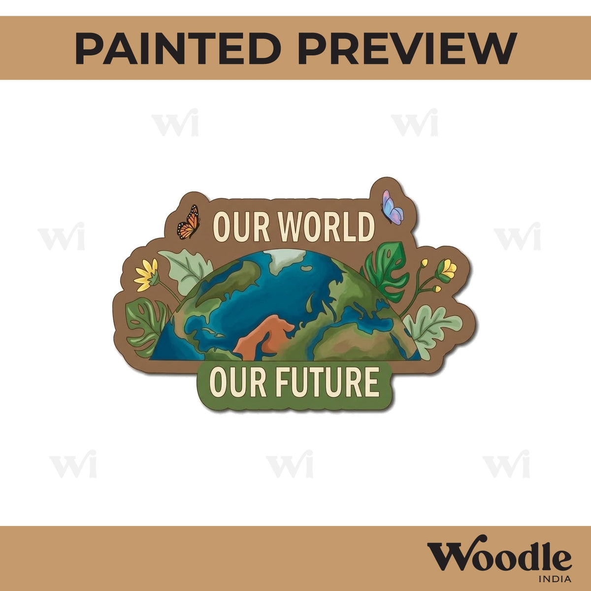 Our World Our Future Earth Pre Marked Base MDF Design 1