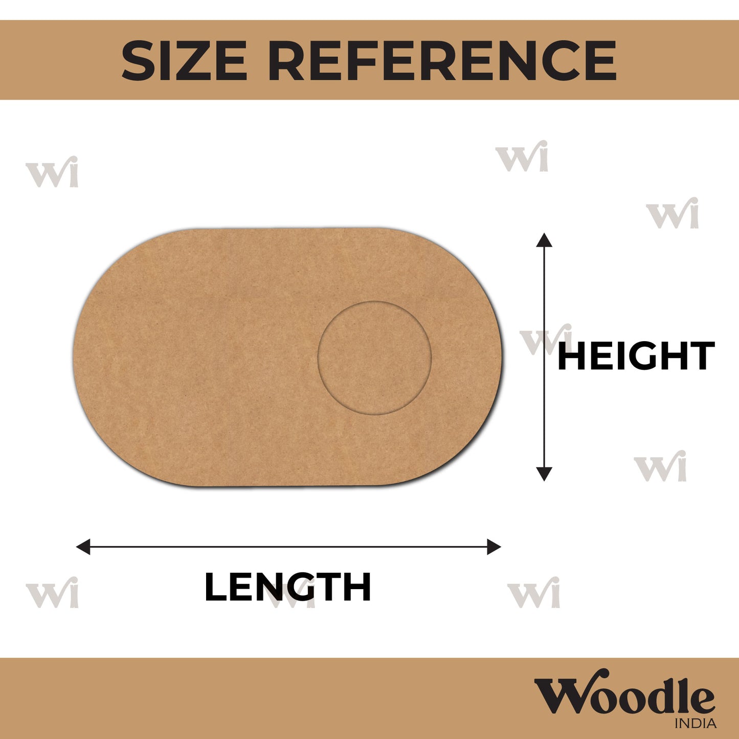Oval Diya Tealight Holder MDF Design 1