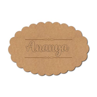 Oval Nameplate MDF Design 2