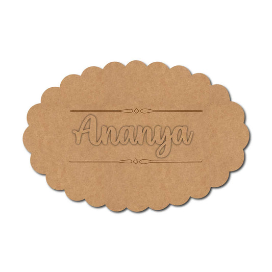 Oval Nameplate MDF Design 2