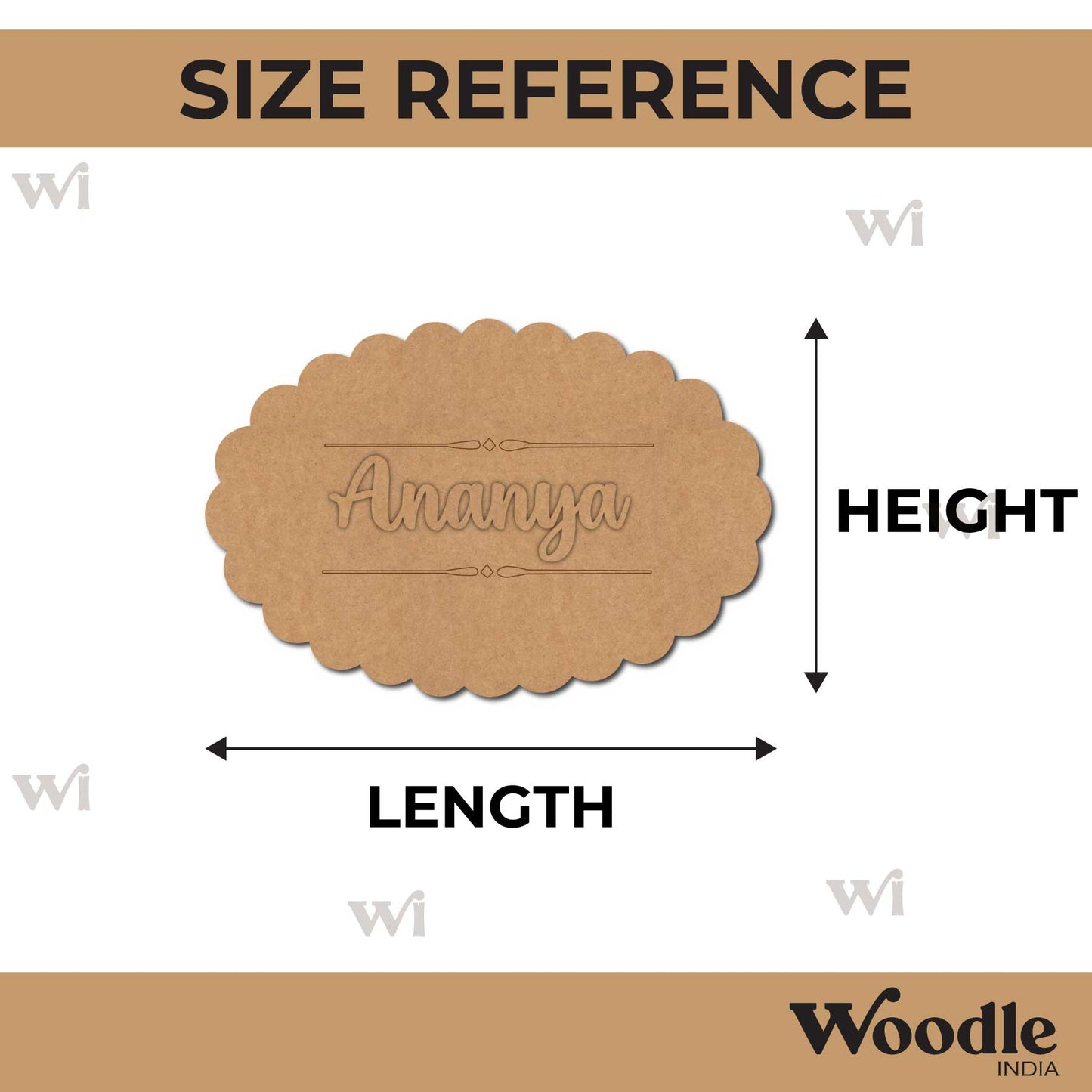 Oval Nameplate MDF Design 2